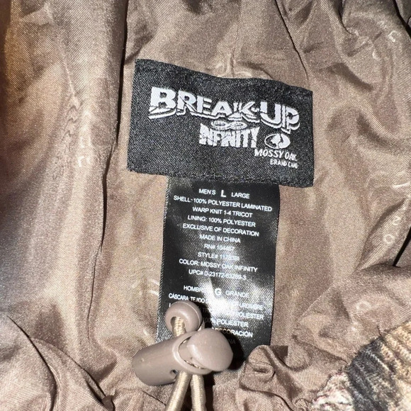 Mossy Oak, L, break up infinity, toggle elastic waist zip wide leg pocketed camo - Picture 6 of 7